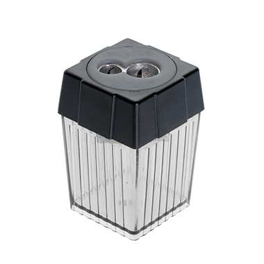 Spitzerdose ALCO doppelt transparent/schwarz