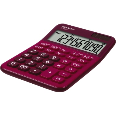 Tischrechner SHARP ELM335BRD rot 10 stellig, Solar