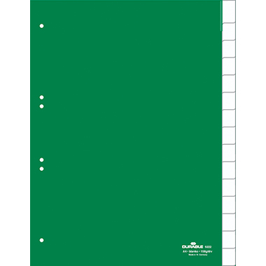 Register DURABLE 6222 A4 blanko 15-teilig Kunststoff grün