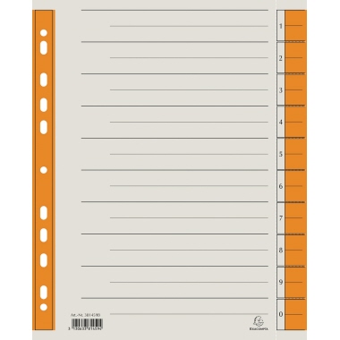 Trennblatt Exacompta A4 230g orange Gefärbte Tabs, 100er, 381459b