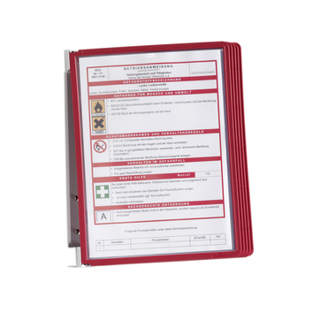 Wandhalter Durable 5551 Vario Wall 5 rot Inkl. Sherpa Sichttafeln A4