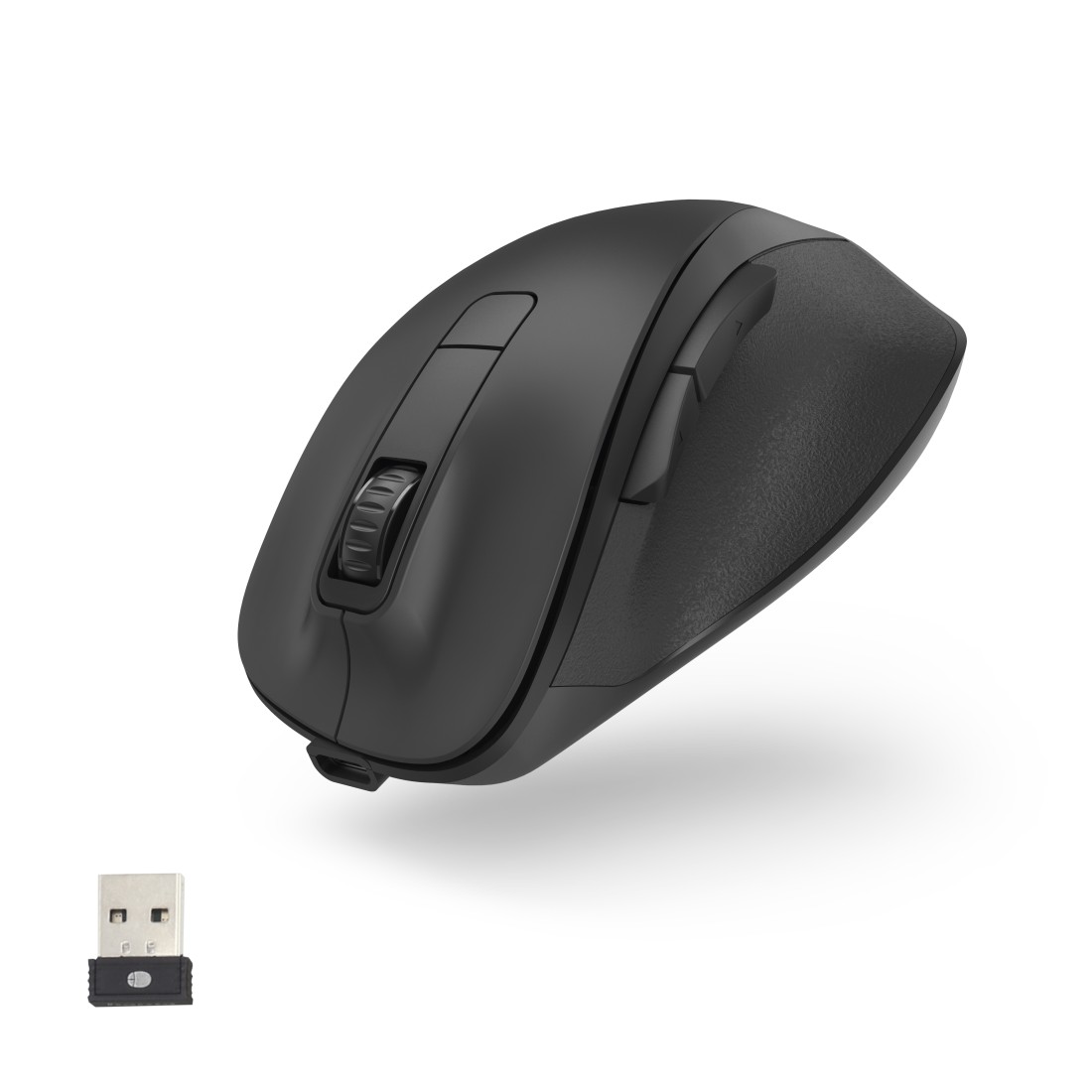 Maus Hama MW-500 Recharge, schwarz 6-Tasten-Funk, Akku, ergonomisch