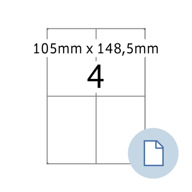 Etikett Herma 8404 A4 105x148,5mm weiß Papieren, Permanent Haftend