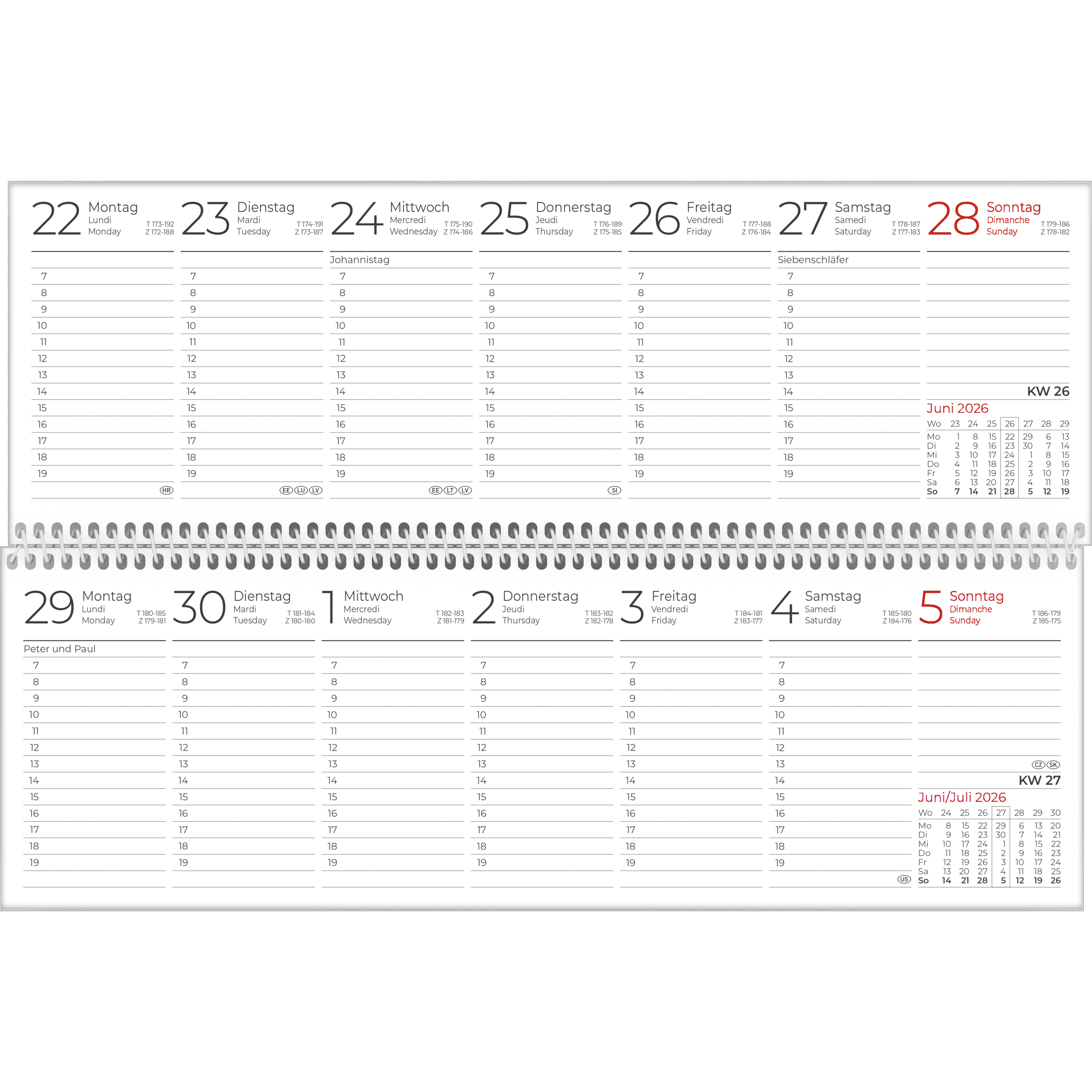 Tischkalender Zettler 146-0700 UWS 1S/1W 