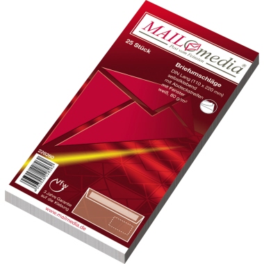 Briefumschlag DL mF HK weiß, Din Lang 110X220mm, Mit Fenster, Haftklebend