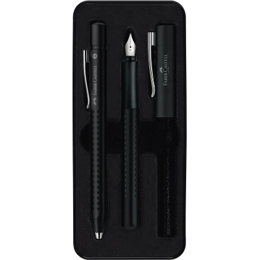 Geschenkset Faber-Castell 140983 schwarz Grip 2011 Füller+Kugelschreiber