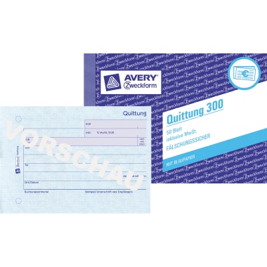 Quittung Avery Zweckform 300 A6 quer 