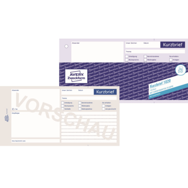 Kurzbrief Avery Zweckform 1020 1/3 A4 