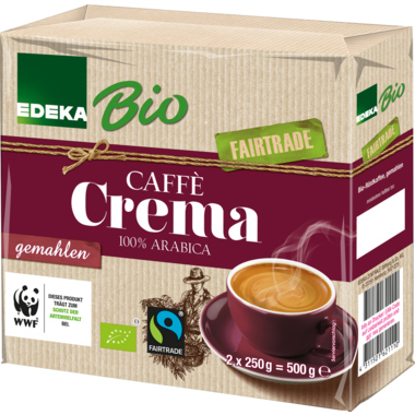 Kaffee Edeka Bio Caffè Crema Fairtrade gemahlen 100% Arabica