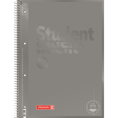 Collegeblock BRUNNEN 28192 A4 kariert silber 80 Blatt