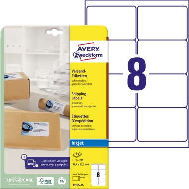 Etikett Avery Zweckform J8165-25 99,1x67,7mm weiß 200 St.