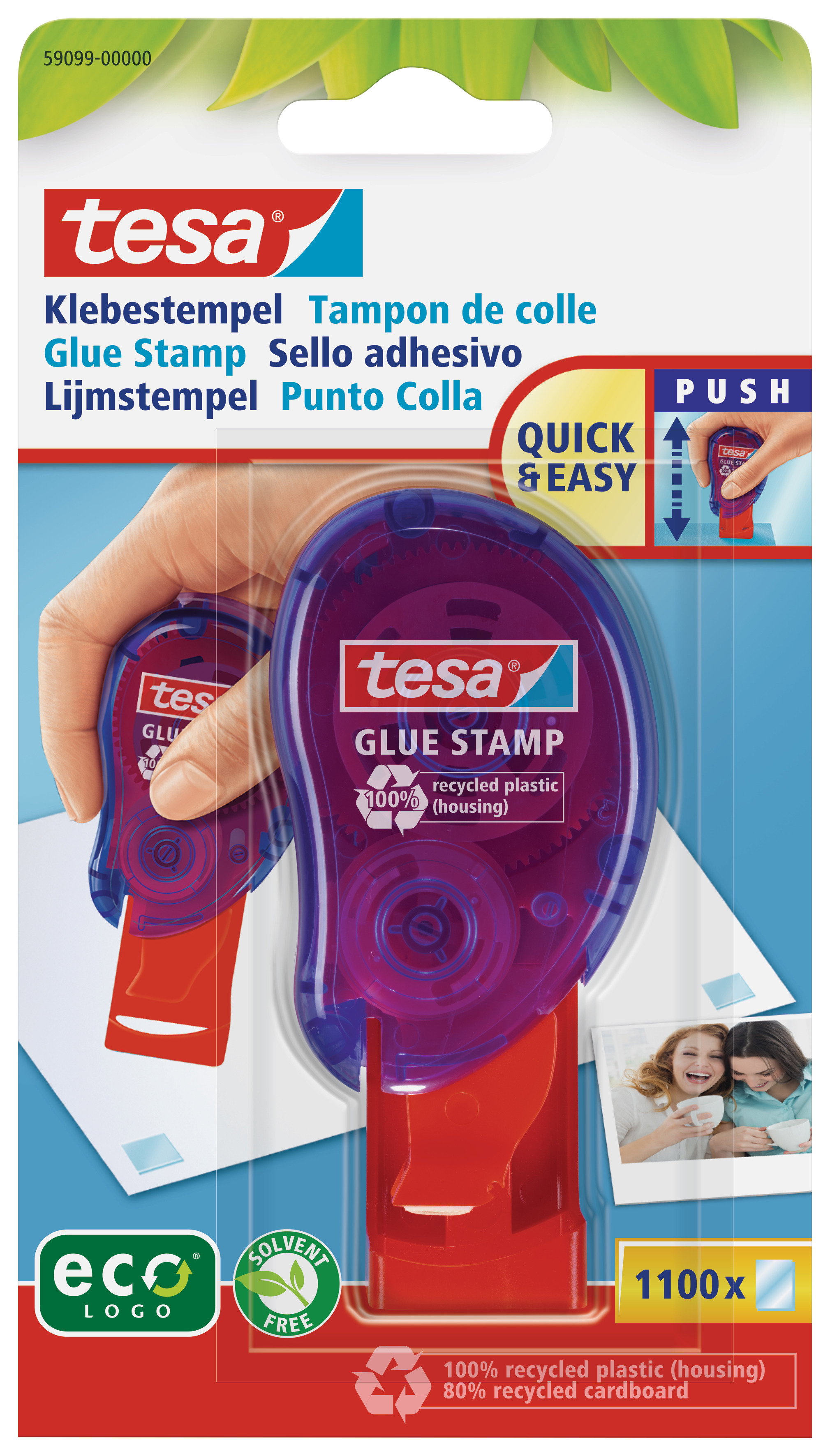 Klebestempel Tesa 59099 ecoLogo Klebt: Papier, Pappe Und Fotos