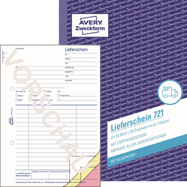 Lieferschein Avery Zweckform 721 A5 