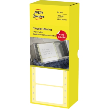 Etikett Avery Zweckform 3615 88,9x35,7mm weiß Computer, 1bahnig 4.000 St.