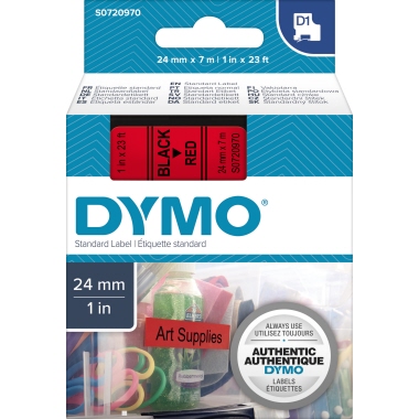 Schriftband Dymo 53717 rot/schwarz 24mm/7m D1