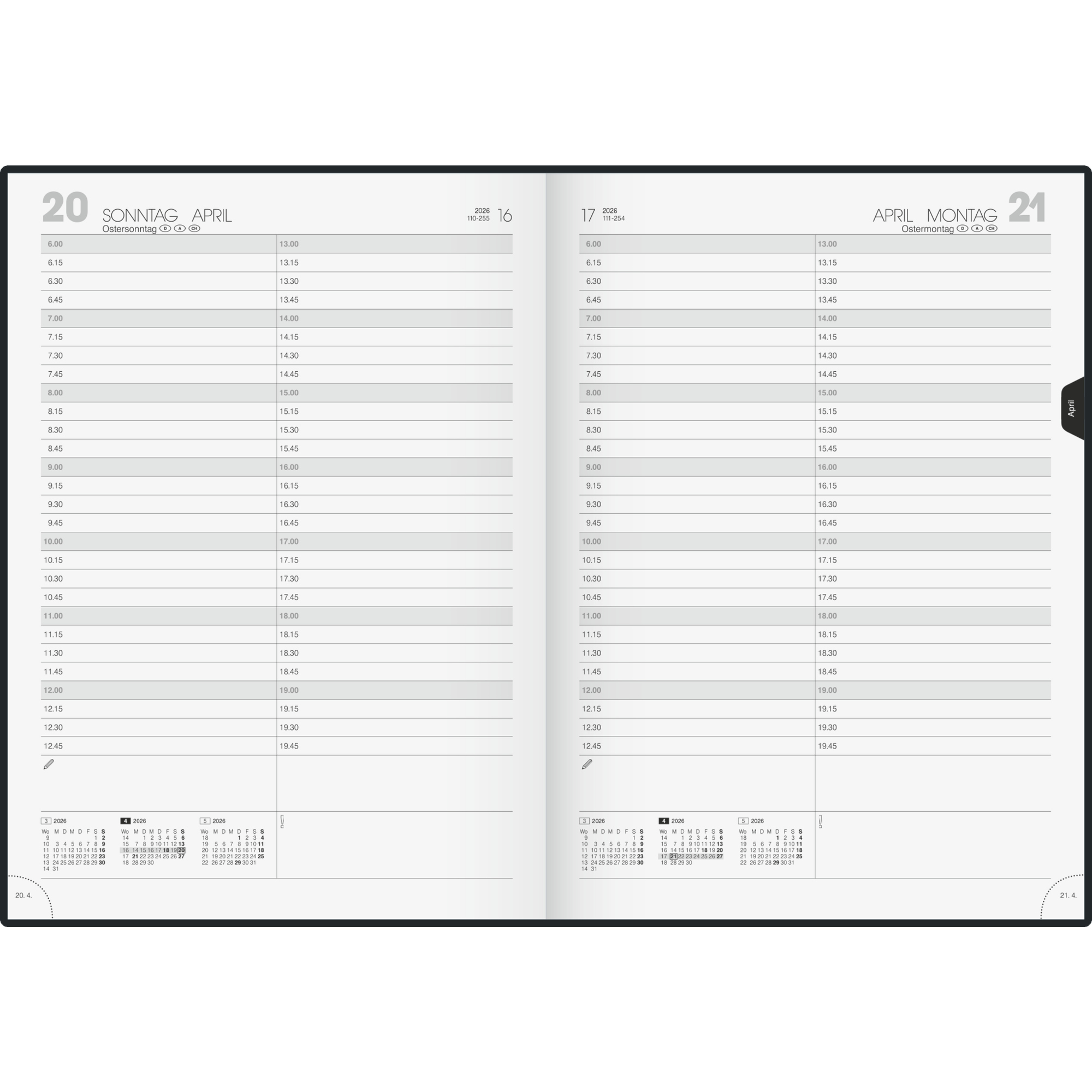 Buchkalender 78760 A4 1S/1T schwarz 416 Seiten Balacron-einband