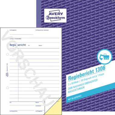 Regiebericht Avery Zweckform 1306 A5