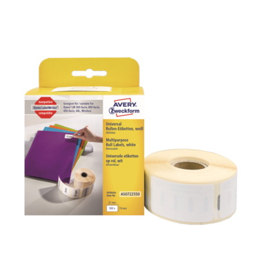 Etikett Avery Zweckform AS0722550 19x51mm weiß 500 St.