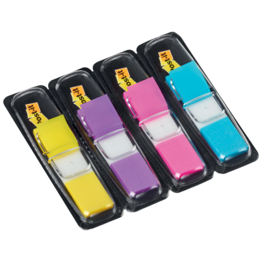 Haftstreifen Post-it® Index 683-4AB Mini lemon, lila, pink, türkis