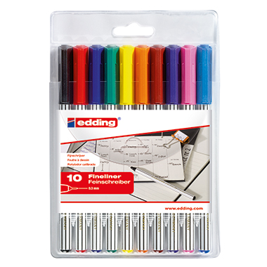 Fineliner Edding 89 0,3mm sortiert 10er Set
