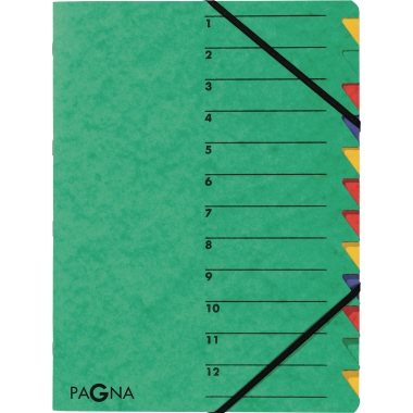 Ordnungsmappe Pagna 24131 A4 12F. grün 12 Fächer