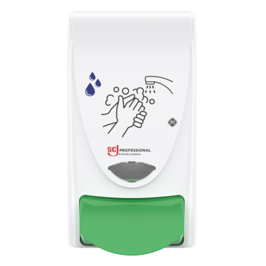 Reinigungsspender SCJ LGT1LDGER ws/grün H235xB132xT117mm, 1l, leichte Verschm.