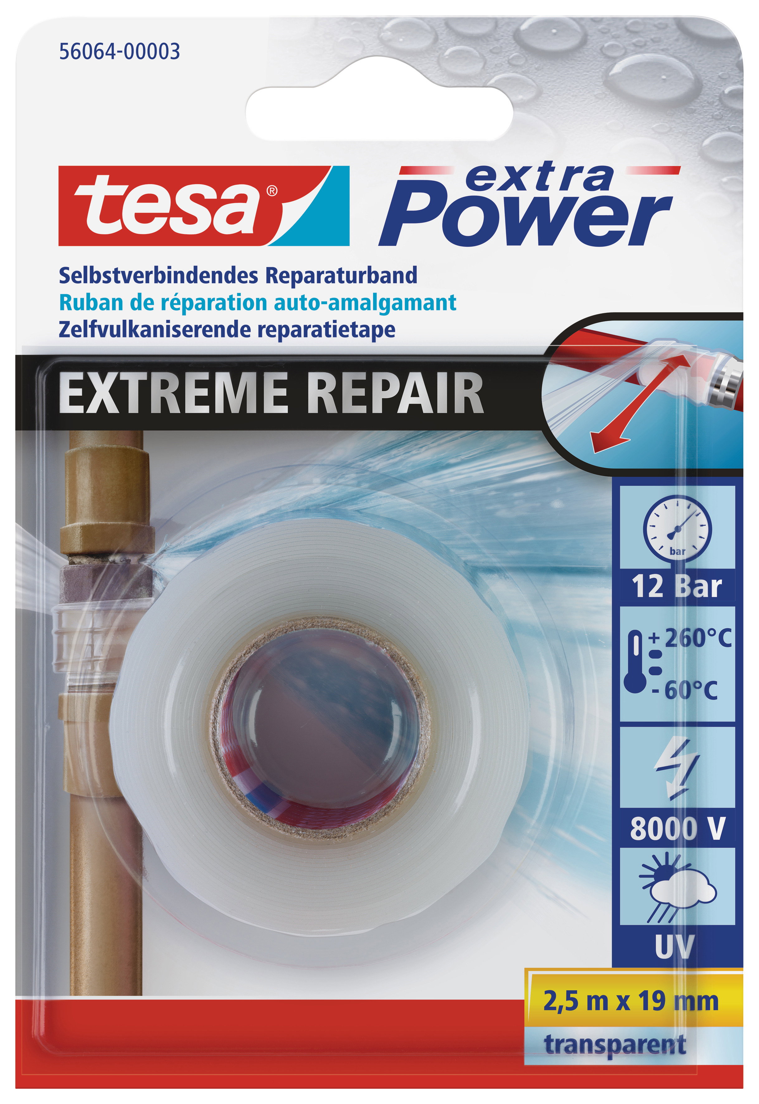 Reparaturband Tesa 56064 transparent selbstverschweißend