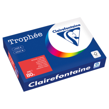 Kopierpapier Clairefontaine 8175C A4 80g korallenrot 500 Blatt