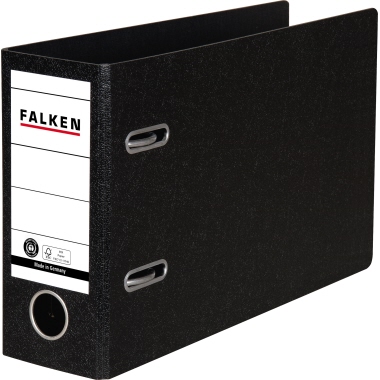 Ordner A5 quer 75mm schwarz Pappe, Blauer Engel + Fsc