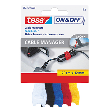Kabelmanager tesa® 55236 20cmx12mm sortiert 5 Stück
