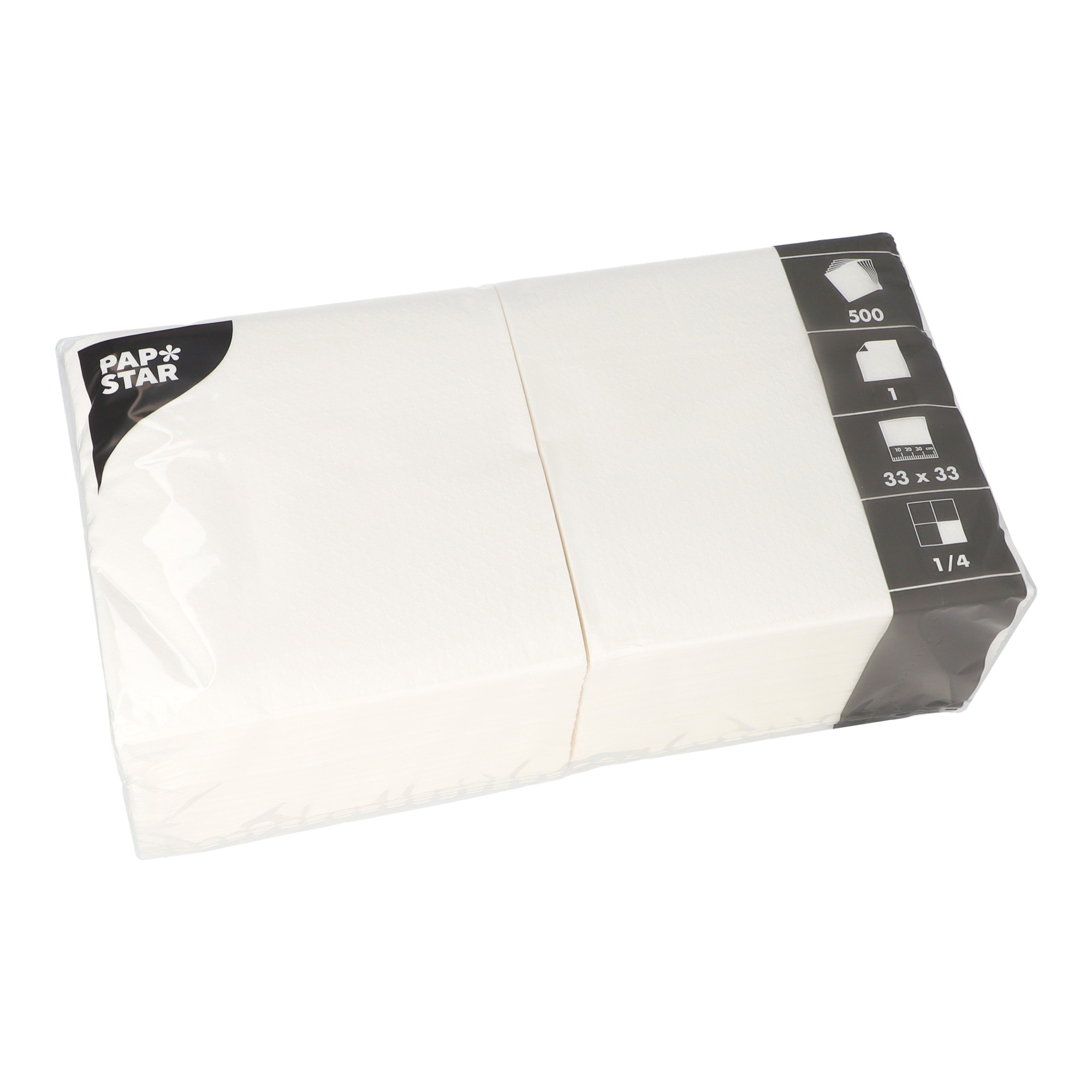 Serviette Papstar 1-lagig 33x33cm weiß 