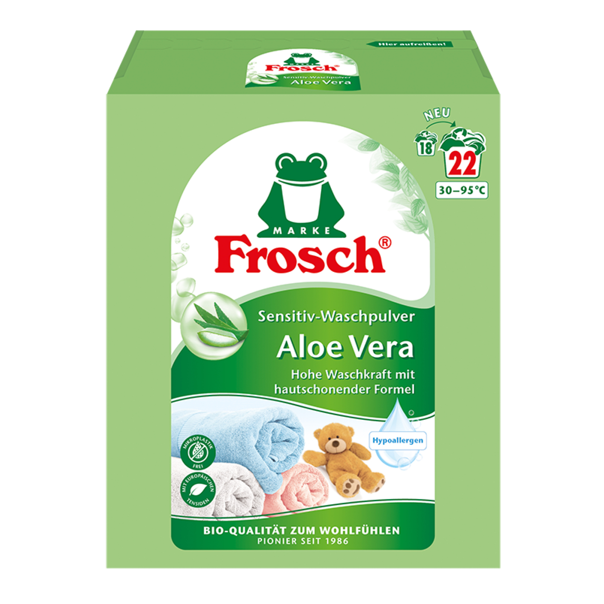 Waschpulver Frosch Sensitiv Aloe Vera für ca. 22 Waschladungen