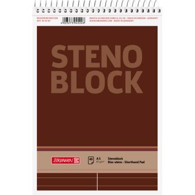 Stenoblock BRUNNEN 55761 A5 40 Blatt 