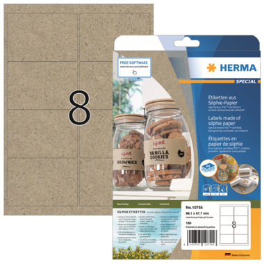 Etikett Herma 10755 99,1x67,7mm braun Silphie-Papier
