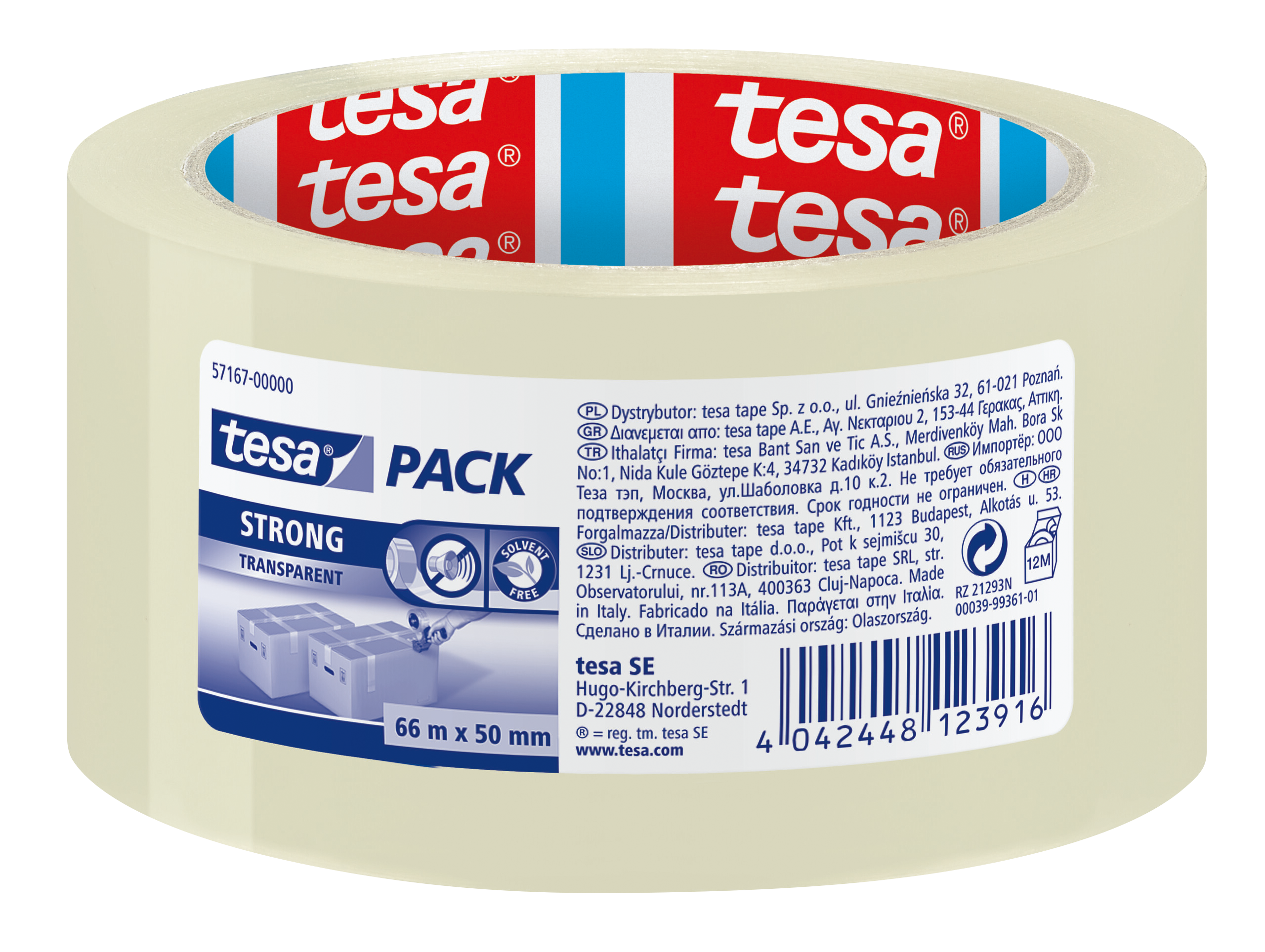 Packband Tesa 57167 66mx50mm transparent Tesapack strong