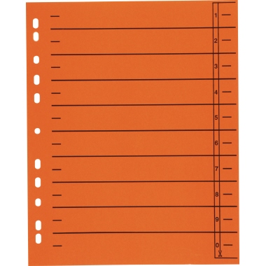 Trennblatt A4 230g orange 24x30cm, recycling, Universallochung