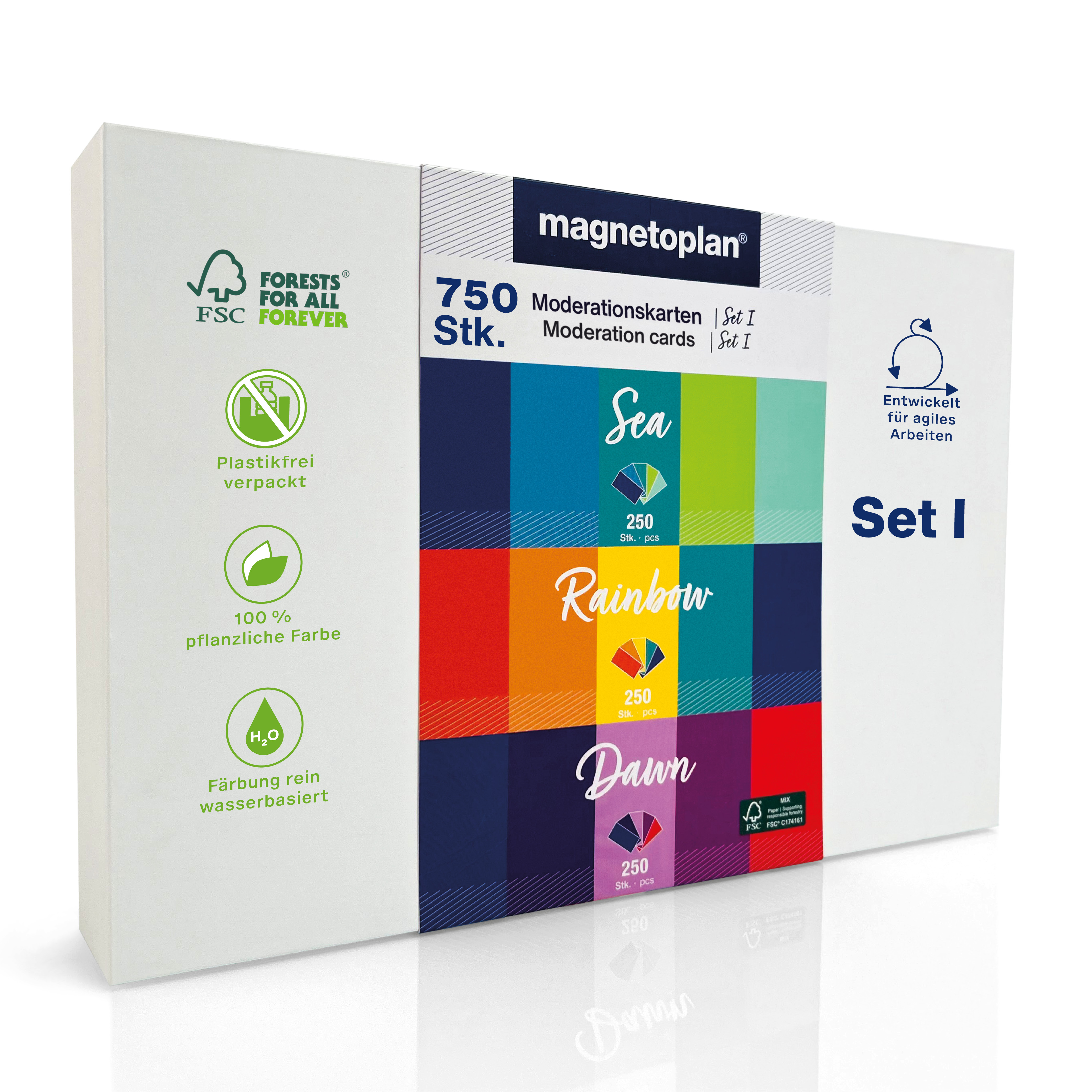 Moderationskarte magnetoplan® Sea Dawn Rainbow 20X10cm 750 Stück