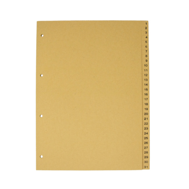 Register A4 1-31 chamois 1-31 Papier, Volle Höhe