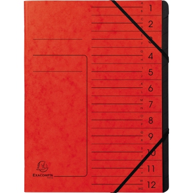 Ordnungsmappe Exacompta 541205E  rot 12 Fächer 