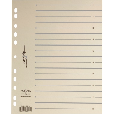 Trennblatt Pagna 44063 A4 grau Easy Rip Pack 100 Stück