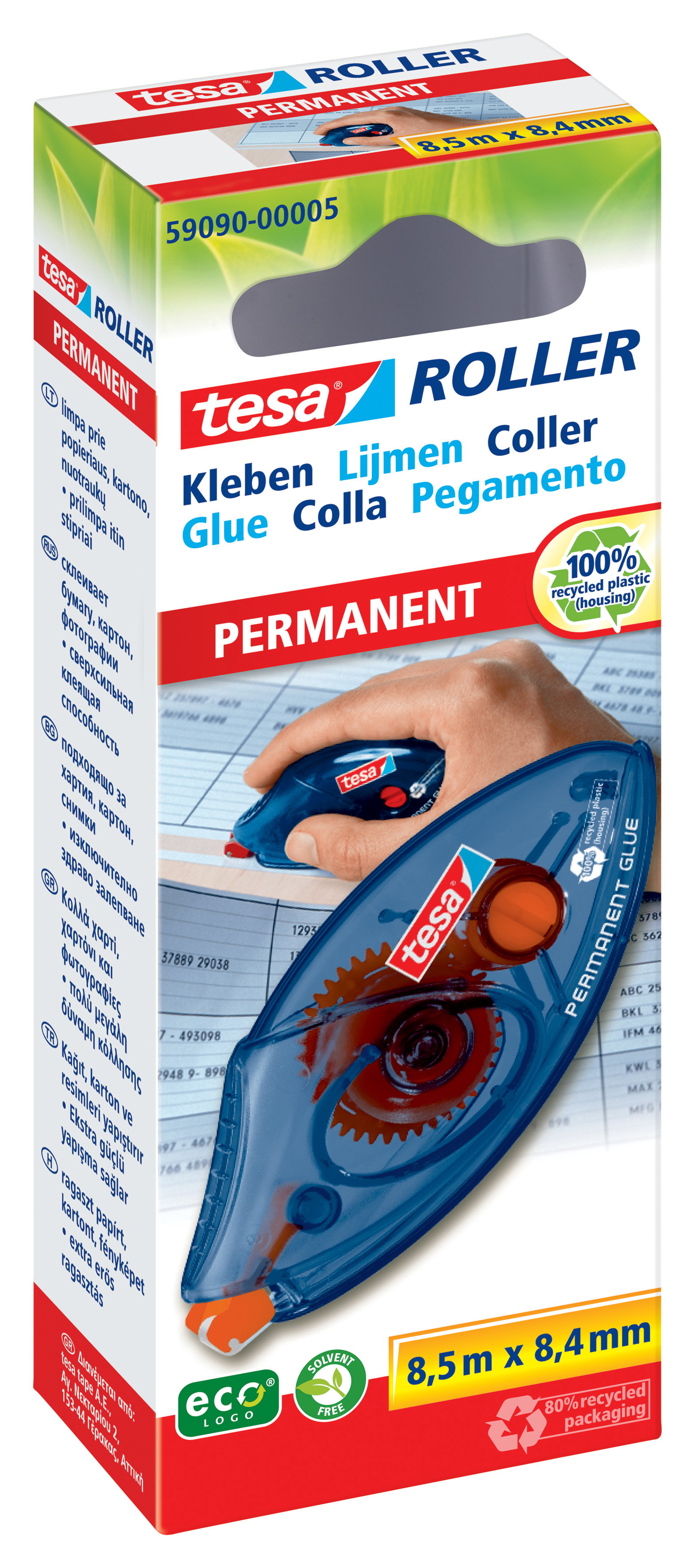 Kleberoller Tesa 59090 8,4mm permanent Einweg