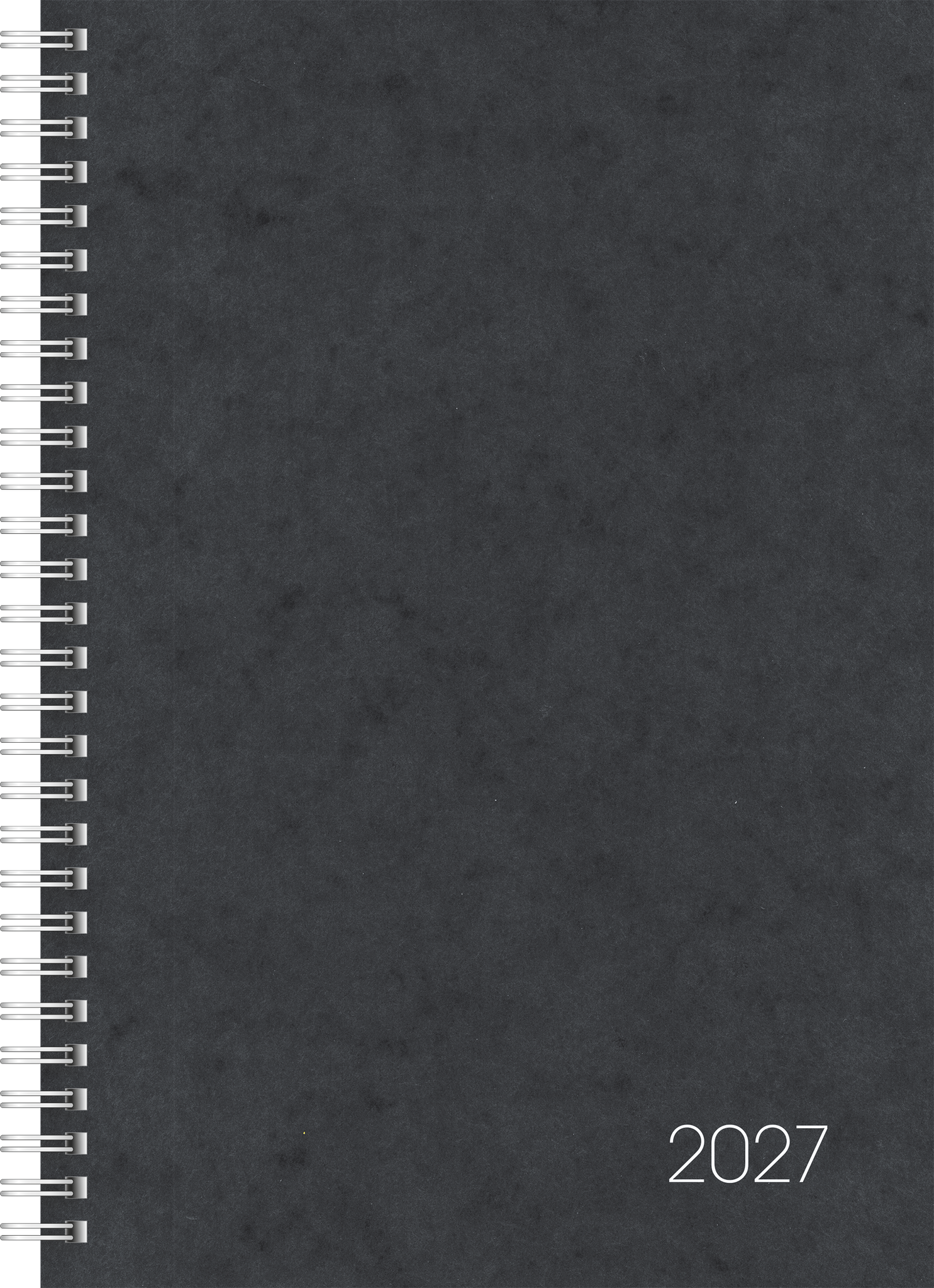 Buchkalender17x24cm sw2S/1W Wire-O schwarz Karton 160 Seiten