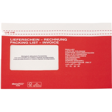 Dokumententasche docuFIX® C5 Papier mit Fenster mit Druck 500 Stück