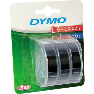 Prägeband DYMO S0847730 9mmx3m schwarz 3Er-Blister