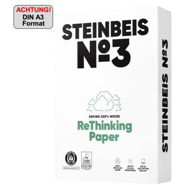 Kopierp. Steinbeis No.3 A3 80g rec Pure White, Cie 110er Weiße