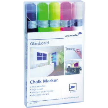 Kreidemarker Legamaster 7-118195 sort. Sortiert 5Er Set Schwarz, Grün, Pink, We