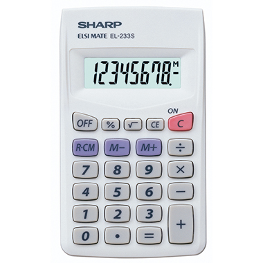 Taschenrechner SHARP EL233S weiß 8 stellig