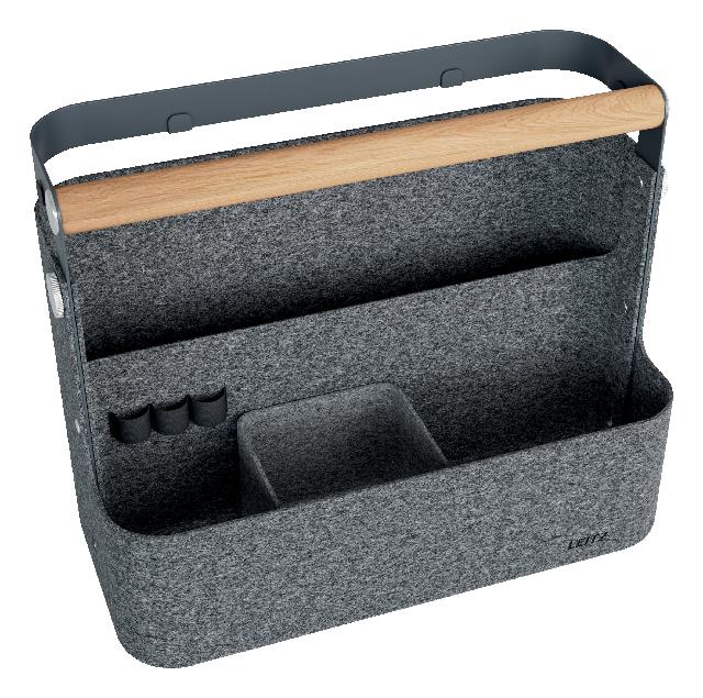 Schreibtisch Organizer Leitz 6199  grau mit Griff Filz 38x30x19cm