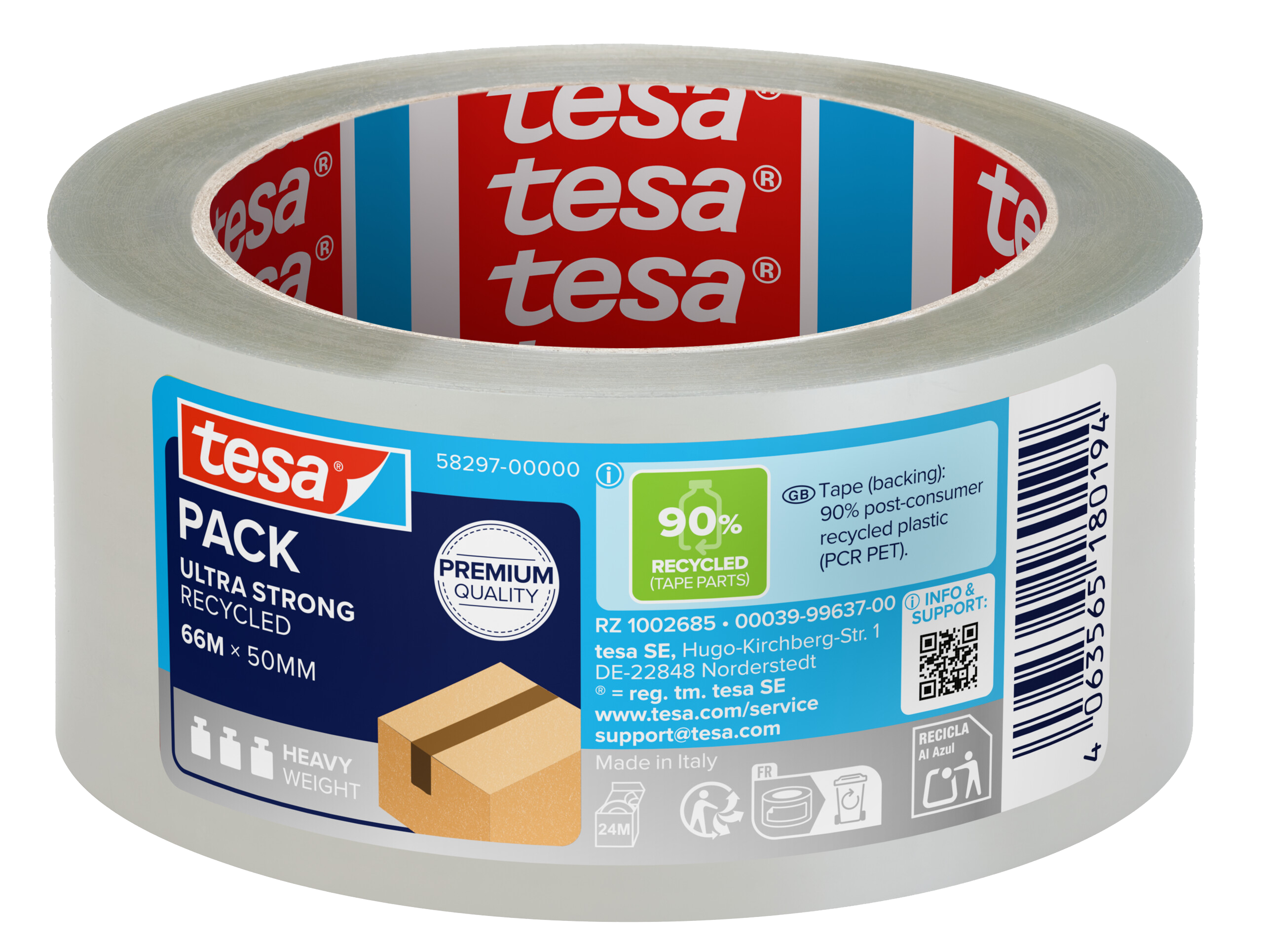 Packband Tesa 58297 66mx50mm transparent eco&ultra strong