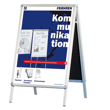 Kundenstopper Franken BSA2 DIN A2 silber Aluminium